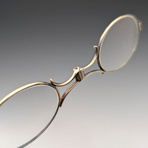 American antique sterling silver vermeil detailed decoration portable folding glasses Ronniet